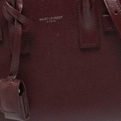 Pre Owned Saint Laurent Burgundy Leather Nano Classic Sac De Jour Tote