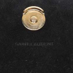 Pre Owned Saint Laurent Paris Silver Metallic Leather Small Kate Shoulder Bag