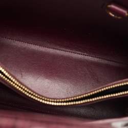 Pre Owned Saint Laurent Burgundy Croc Embossed Leather Baby Sac de Jour Tote