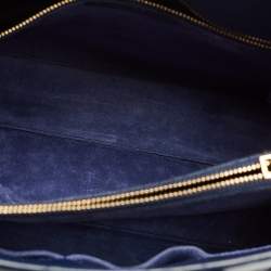 Pre Owned Saint Laurent Navy Blue Leather Small Classic Sac De Jour Tote