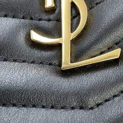 Pre Owned Saint Laurent Paris Lou Mini Bag Black Calf Leather