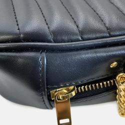 Pre Owned Saint Laurent Paris Lou Mini Bag Black Calf Leather