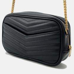Pre Owned Saint Laurent Paris Lou Mini Bag Black Calf Leather