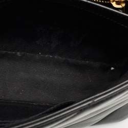 Pre Owned Saint Laurent Black Matelassé Leather Mini Loulou Shoulder Bag