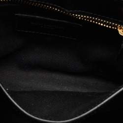 Pre Owned Saint Laurent Black Matelassé Leather Mini Loulou Shoulder Bag