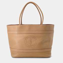 Pre Owned Yves Saint Laurent Rive Gauche Leather Tote Bag