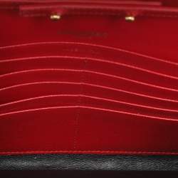 Pre Owned Saint Laurent Red Matelassé Leather Cassandre Wallet on Chain