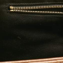 Pre Owned Saint Laurent Brown Chevron Leather Large Monogram Envelope Shoulder Bag