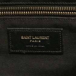 Pre Owned Saint Laurent Brown Chevron Leather Large Monogram Envelope Shoulder Bag