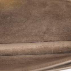 Pre Owned Saint Laurent Taupe Croc Embossed Leather Medium Sunset Shoulder Bag