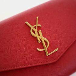 Pre Owned Saint Laurent Calfskin Uptown Chain Wallet