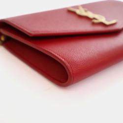 Pre Owned Saint Laurent Calfskin Uptown Chain Wallet