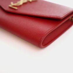 Pre Owned Saint Laurent Calfskin Uptown Chain Wallet