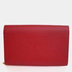 Pre Owned Saint Laurent Calfskin Uptown Chain Wallet