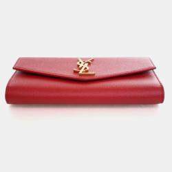 Pre Owned Saint Laurent Calfskin Uptown Chain Wallet
