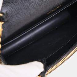 Pre Owned Saint Laurent Grained Calfskin Cassandre Envelope Wallet On Chain (WOC)