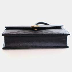 Pre Owned Saint Laurent Grained Calfskin Cassandre Envelope Wallet On Chain (WOC)
