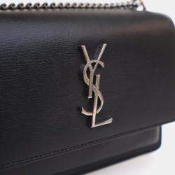 Pre Owned Saint Laurent Mini Calfskin Sunset Flap Bag