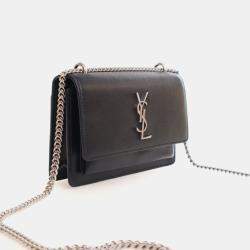 Pre Owned Saint Laurent Mini Calfskin Sunset Flap Bag
