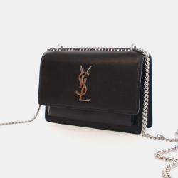 Pre Owned Saint Laurent Mini Calfskin Sunset Flap Bag