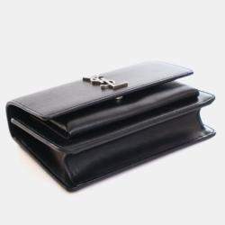 Pre Owned Saint Laurent Mini Calfskin Sunset Flap Bag