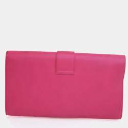 Pre Owned Saint Laurent Pink Calfskin Y Ligne Clutch