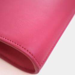 Pre Owned Saint Laurent Pink Calfskin Y Ligne Clutch