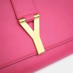 Pre Owned Saint Laurent Pink Calfskin Y Ligne Clutch