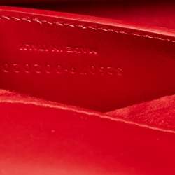 Pre Owned Saint Laurent Red Leather Cassandre Clutch