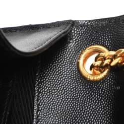 Pre Owned Saint Laurent Black Mix Matelassé Leather Medium Envelope Chain Bag