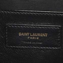 Pre Owned Saint Laurent Black Mix Matelassé Leather Medium Envelope Chain Bag