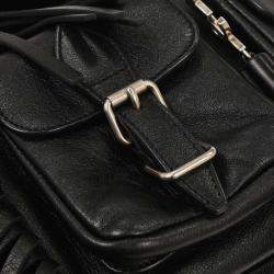 Pre Owned Saint Laurent Black Fringe Festival Backpack