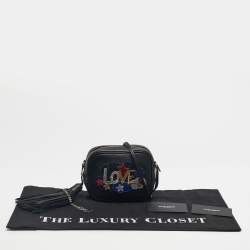 Pre Owned Saint Laurent Black Leather Mini Love Blogger Crossbody Bag