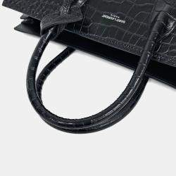 Pre Owned Saint Laurent Paris Black Croc Embossed Leather Sac de Jour Baby Handbag