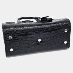 Pre Owned Saint Laurent Paris Black Croc Embossed Leather Sac de Jour Baby Handbag