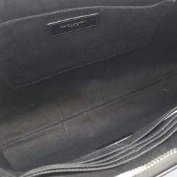 Pre Owned Saint Laurent Paris Black Leather Monogram Clutch