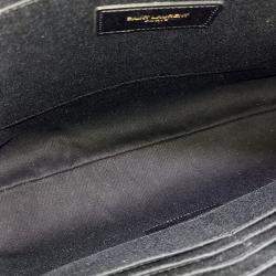 Pre Owned Saint Laurent Paris Black Leather Monogram Clutch