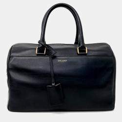 Pre Owned Saint Laurent Paris Black Leather Duffel Bag