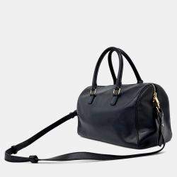 Pre Owned Saint Laurent Paris Black Leather Duffel Bag