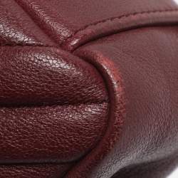 Pre Owned Saint Laurent Burgundy Matelassé Leather Medium College Top Handle Bag