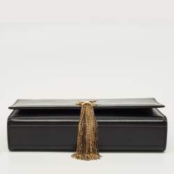 Pre Owned Saint Laurent Black Leather Medium Kate Tassel Shoulder Bag
