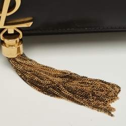 Pre Owned Saint Laurent Black Leather Medium Kate Tassel Shoulder Bag