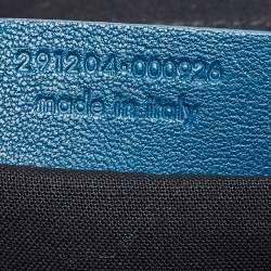 Pre Owned Saint Laurent Teal Blue Leather Medium Cabas Chyc Shoulder Bag