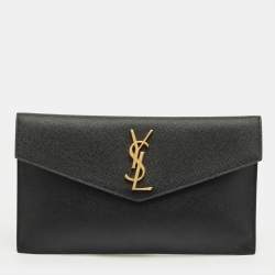 Pre Owned Saint Laurent Black Leather Uptown Pouch