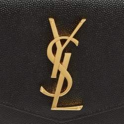 Pre Owned Saint Laurent Black Leather Uptown Pouch