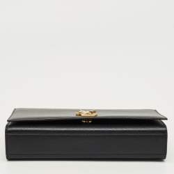Pre Owned Saint Laurent Black Leather Medium Kate Shoulder Bag