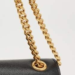 Pre Owned Saint Laurent Black Leather Medium Kate Shoulder Bag