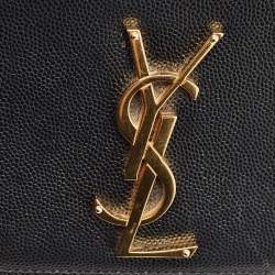 Pre Owned Saint Laurent Black Leather Medium Kate Shoulder Bag