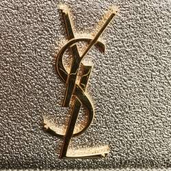 Pre Owned Saint Laurent Gold Leather Cassandre Clutch