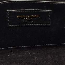 Pre Owned Saint Laurent Gold Leather Cassandre Clutch